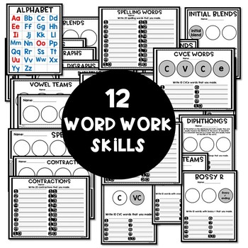 Word Work Construction {Cups Edition} - Literacy Centers - Image 3