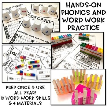 Word Work Construction BUNDLE - Hands-on Literacy Centers - Image 2