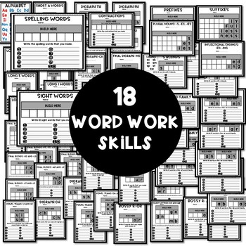 Word Work Construction {Building Bricks Edition} - Literacy Centers - Image 3