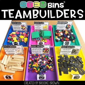 STEM Bins® Team Building End of the Year STEM Activities Stations Back to School