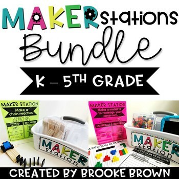 Maker Stations for Makerspaces BUNDLE {K-5th} - STEM Stations, STEM Lab Centers