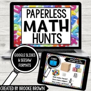 PAPERLESS Math Hunts for Distance Learning (Google Slides and Seesaw)