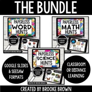 PAPERLESS Word, Math, and Science Hunts BUNDLE