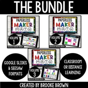 PAPERLESS Maker Math BUNDLE for Distance Learning (Google Slides & Seesaw)
