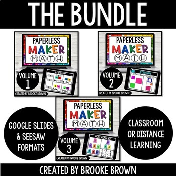 PAPERLESS Maker Math BUNDLE for Distance Learning (Google Slides & Seesaw)