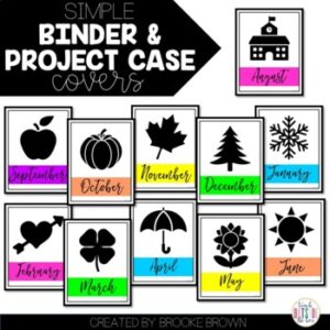 Simple Monthly Binder & Project Case Covers (3 Color Schemes)