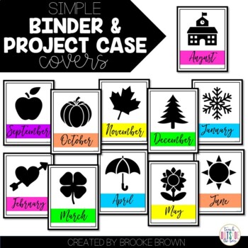 Simple Monthly Binder & Project Case Covers (3 Color Schemes)