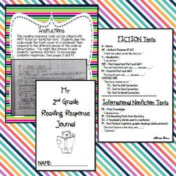 Reading Response Journal "Code" for Second Grade - Image 2