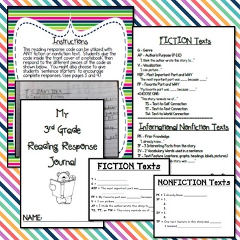 Reading Response Journal "Code" for Third Grade - Image 2