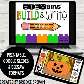 STEM Bins® Build & Write (OCTOBER) Halloween STEM Activities Printable + Digital
