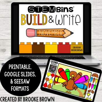 STEM Bins® Build & Write (NOVEMBER) - Thanksgiving STEM Activities