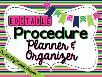 Classroom Procedures Checklist & Planner {EDITABLE!}