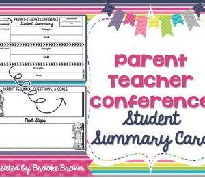 Parent Teacher Conference Progress Report / Student Summary Card