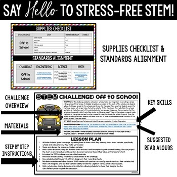 Off to School (School Bus) STEM Challenge - Back to School STEM Activity - Image 4