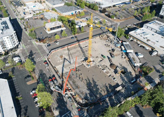 Mixed-use development sitework for Prose Southcenter near Southcenter Mall