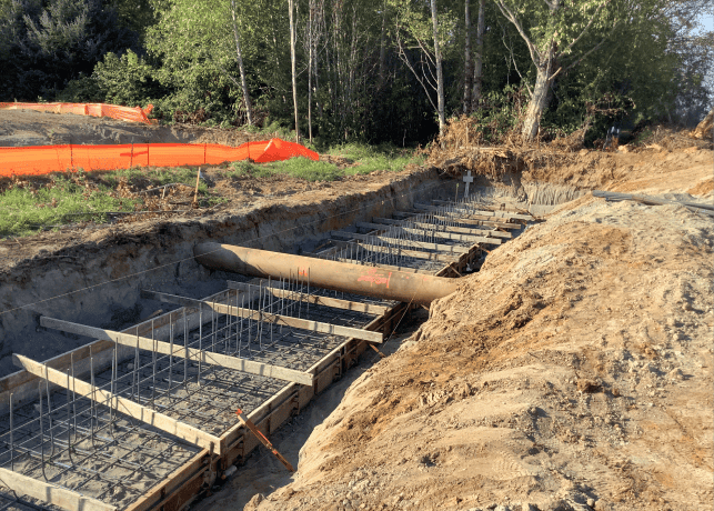 Large-scale earthwork and creek crossing infrastructure project in Marysville WA