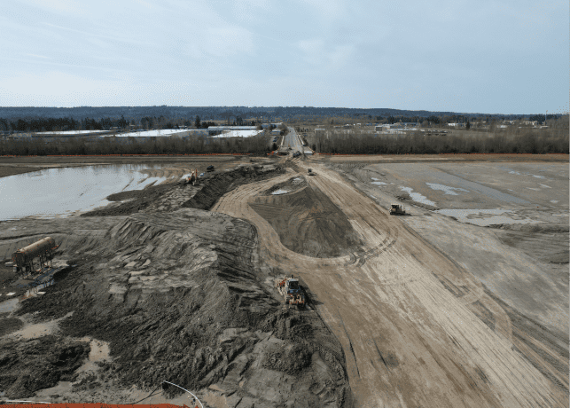Utility installation and site preparation work near Hayho Creek in Marysville WA