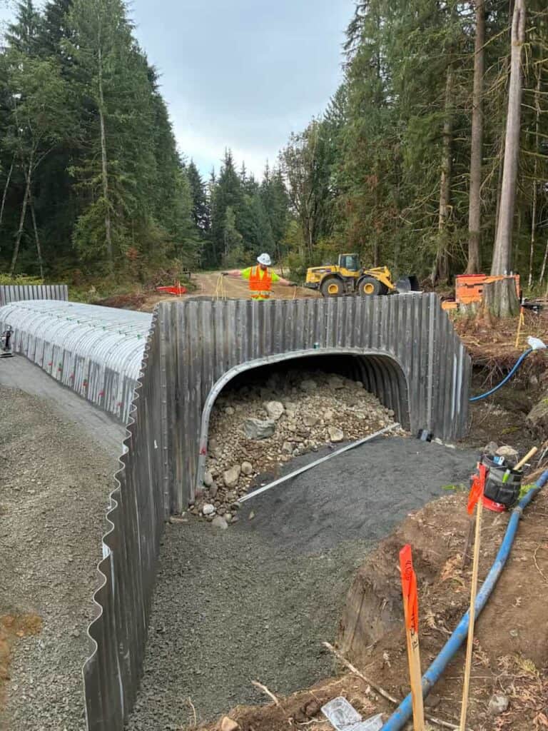 Finishing work on Caledon culvert installation and drainage system