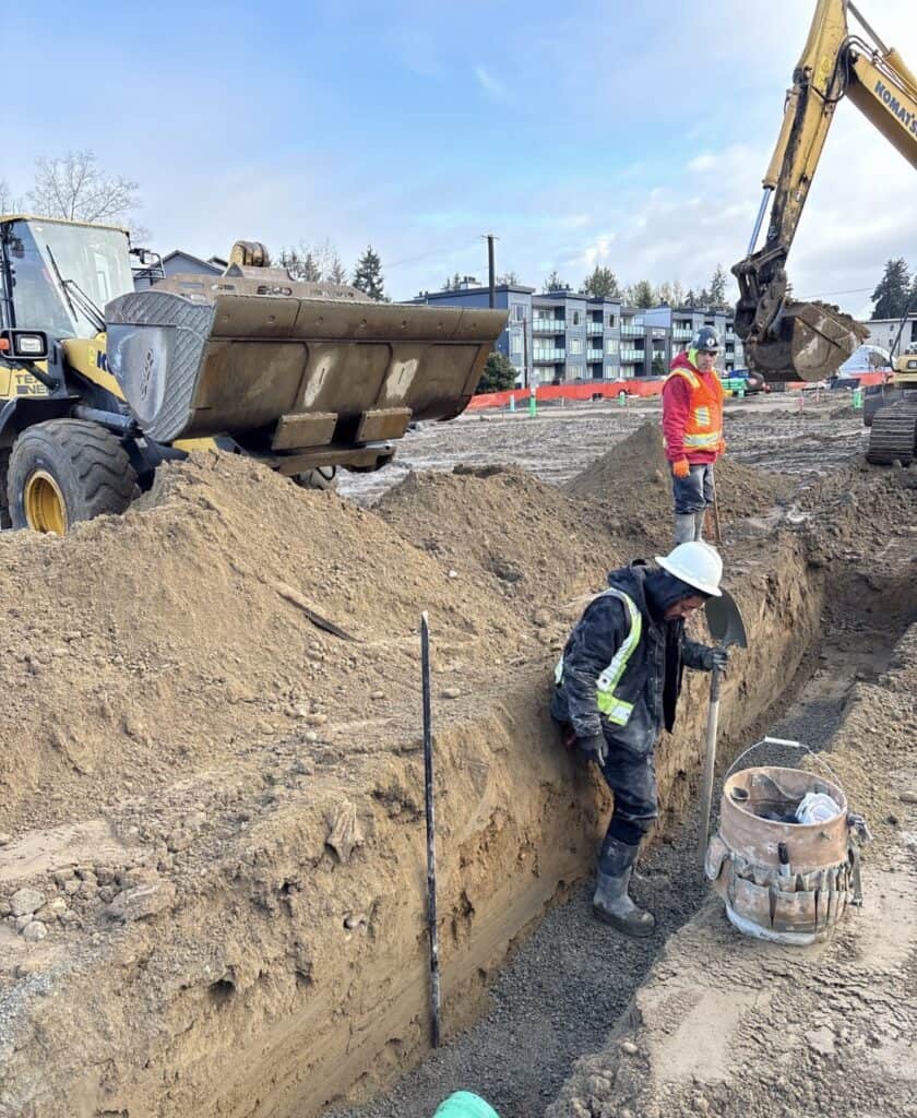 Residential earthwork and utilities project site in Renton, WA