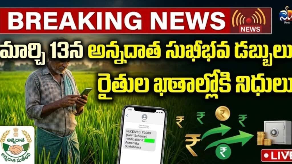Annadatha Sukhibhava Funds: Cash transfer to farmers' accounts on March 13 in Andhra Pradesh.