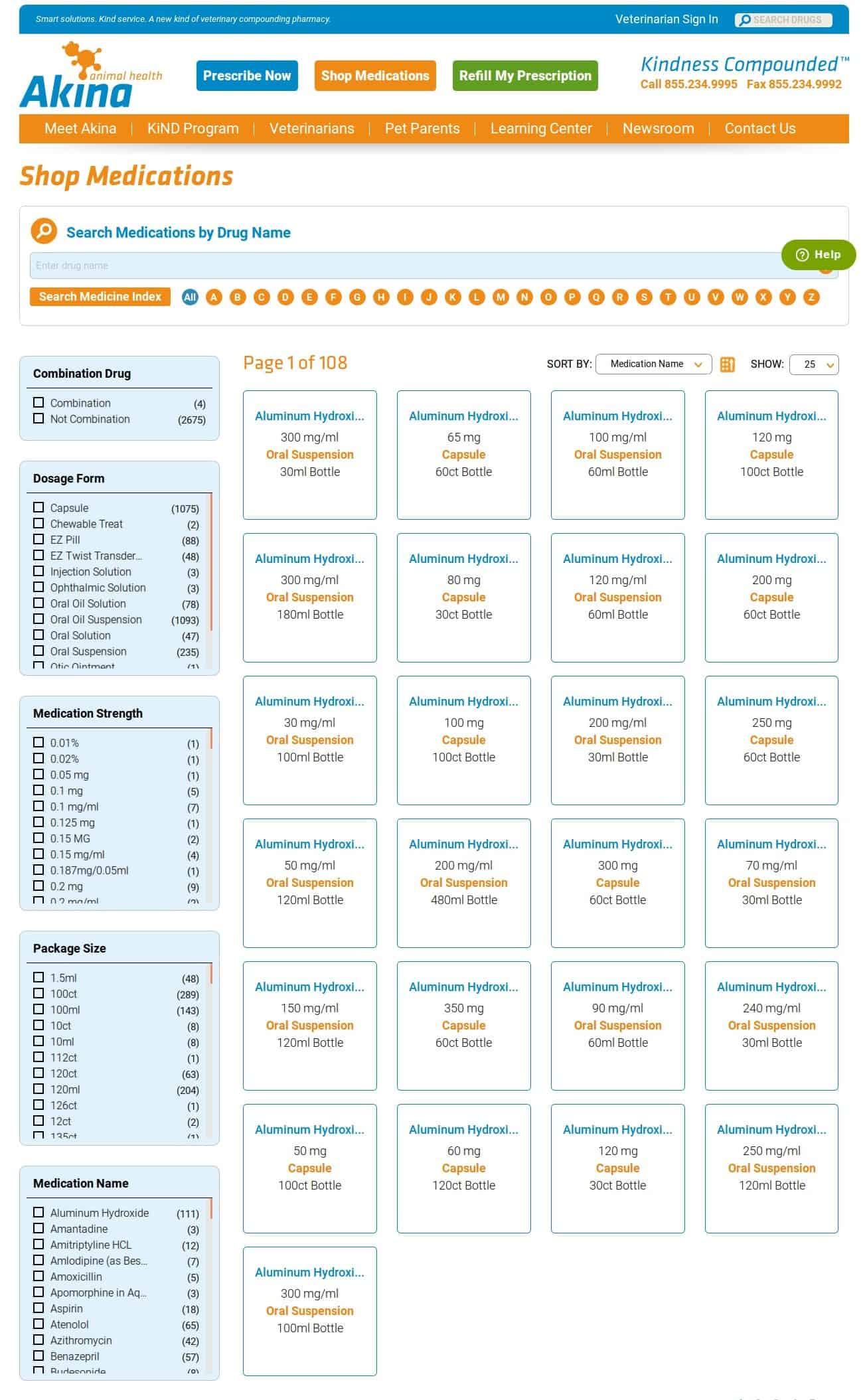 Online pharmacy offering a wide range of medications for pets and humans at TESSA.