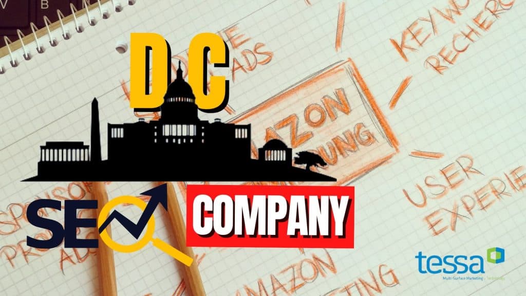DC SEO Company logo with Washington, D.C. skyline and SEO graphics.