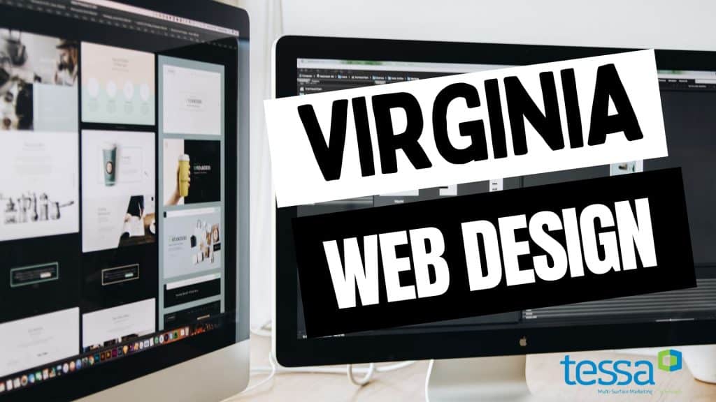 Modern Virginia web design displayed on dual monitors for digital branding.