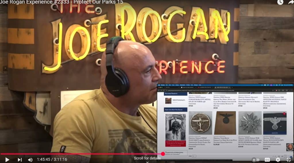 Joe Rogan using TESSA digital marketing tools on his computer.