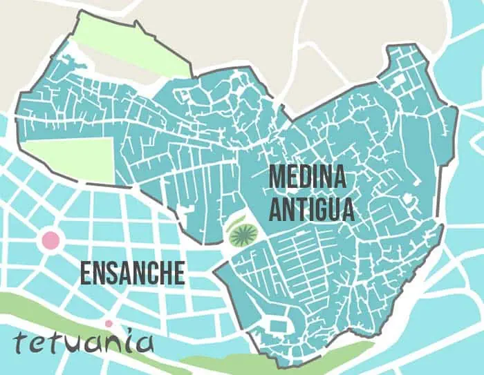 mapa medina Tetuán y ensanche