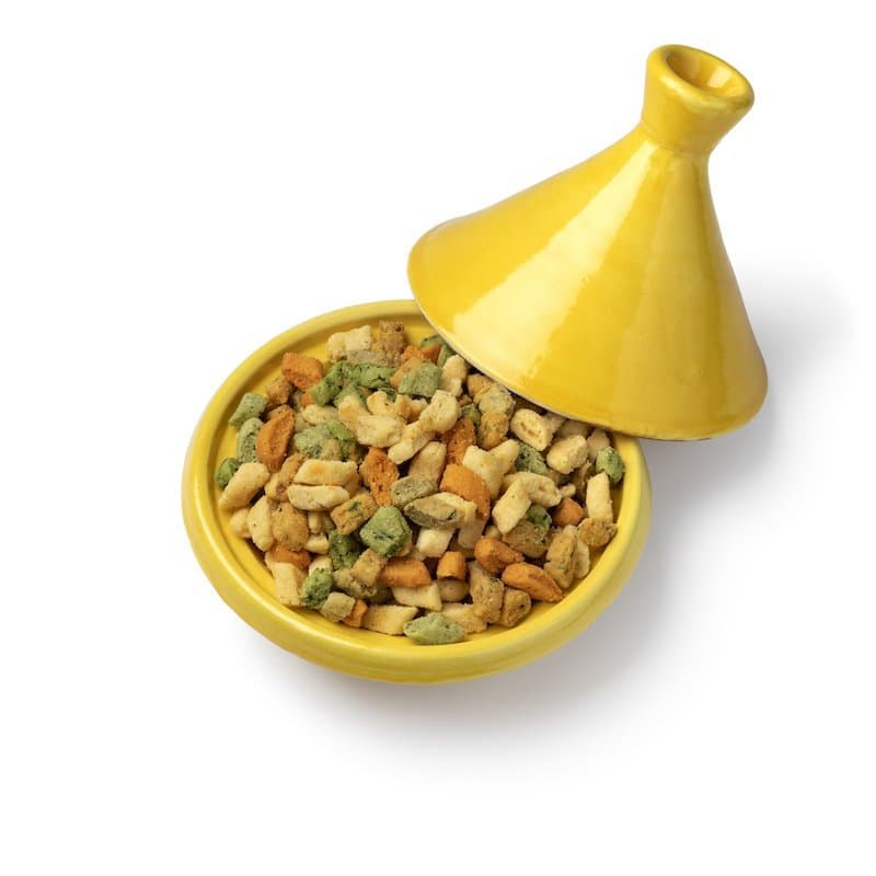 tajine marroqui amarillo esmaltado presentacion