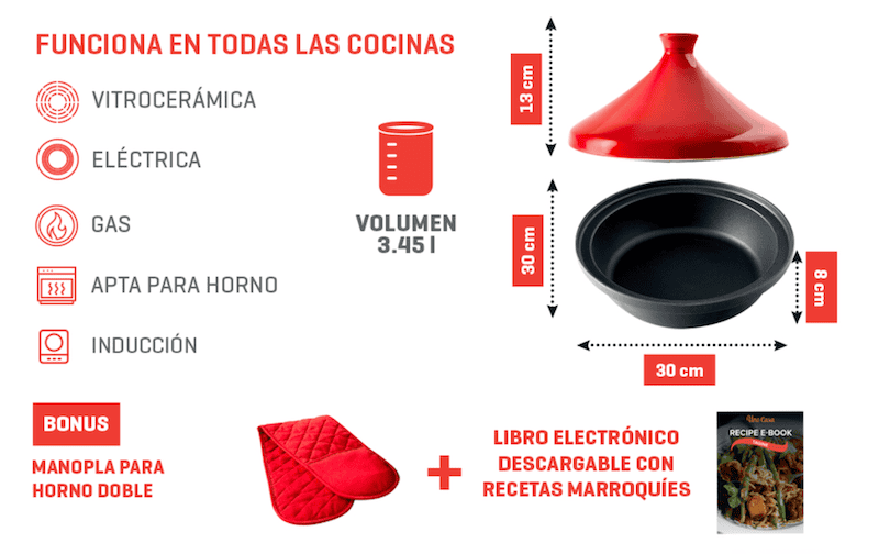 tajine marroqui vitroceramica induccion horno