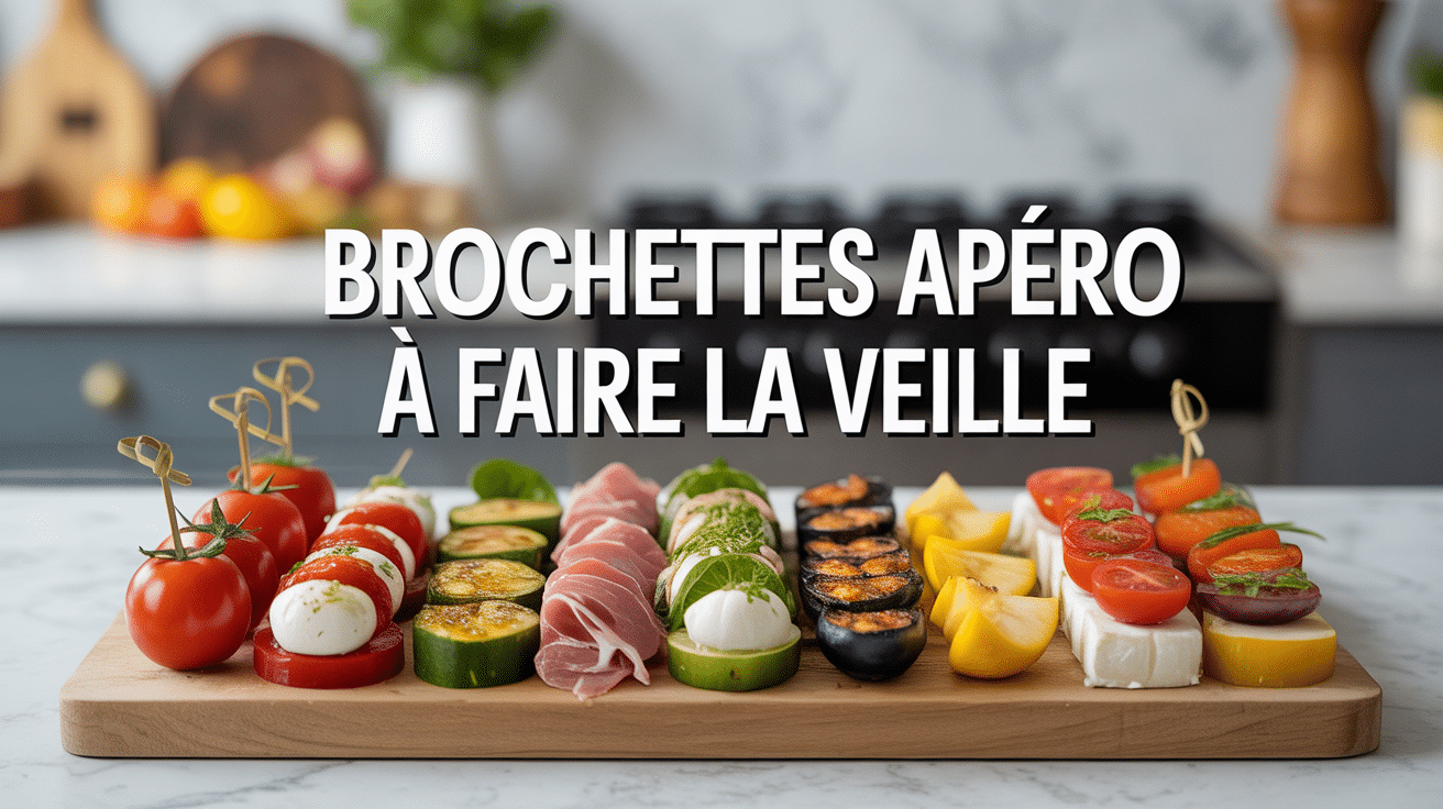 Plateau avec diverses brochettes apéro