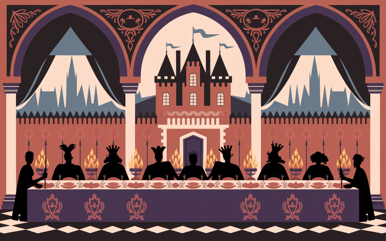 Banquet royal médiéval avec hypocras