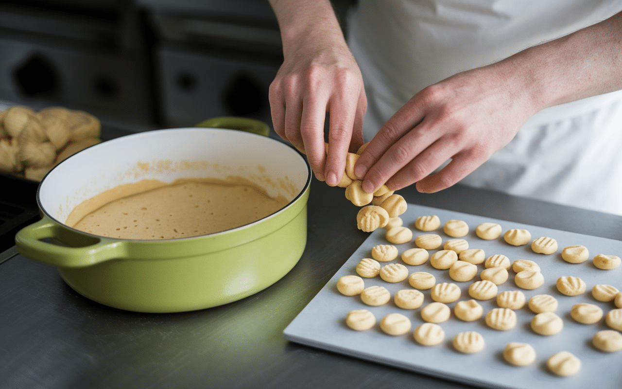 préparation étape par étape choux craquelin michalak