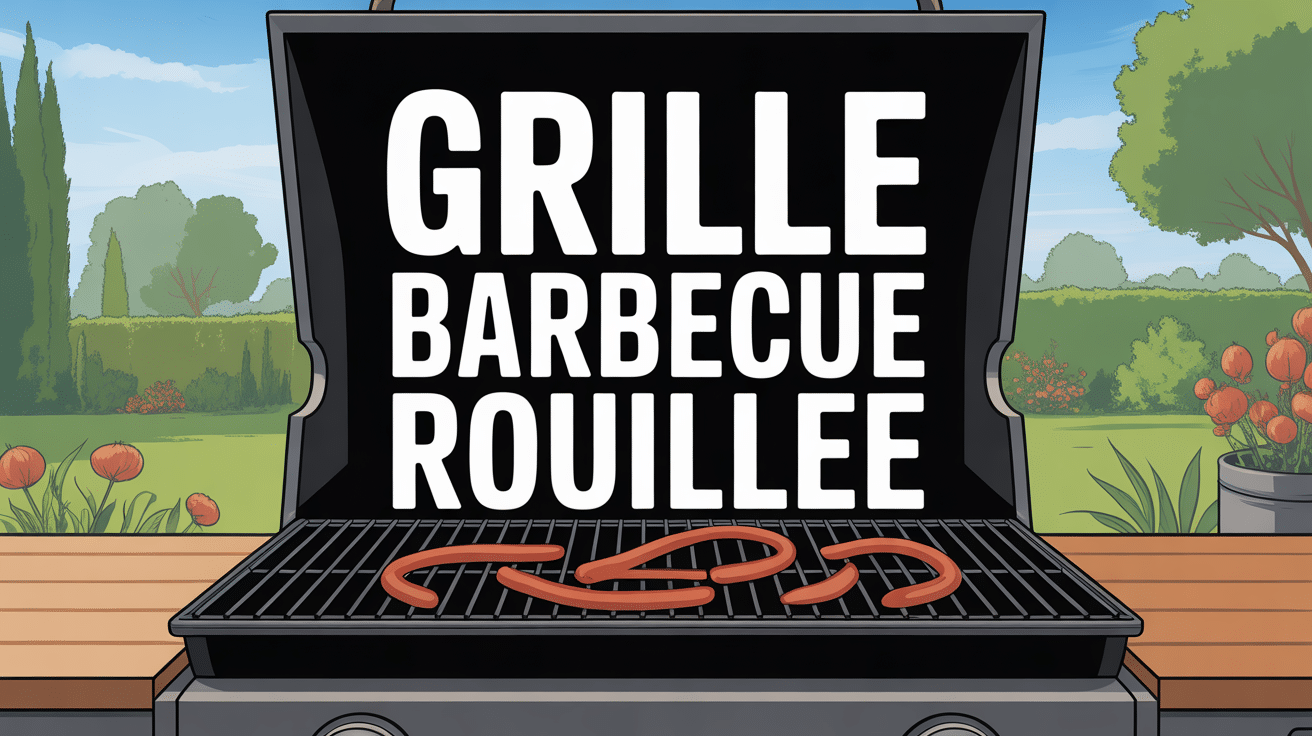 Photo gros plan grille barbecue rouillee dangereux