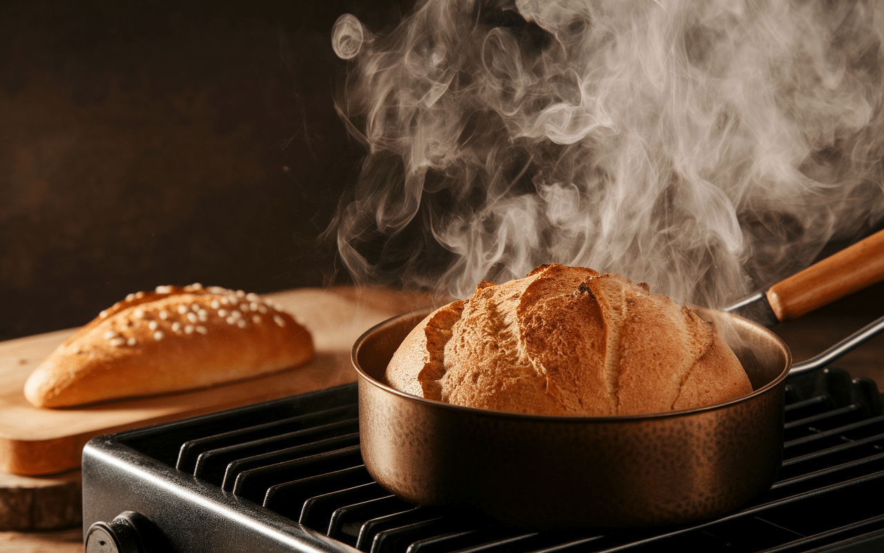 Moule à pain de mie dans four cuisson boulanger