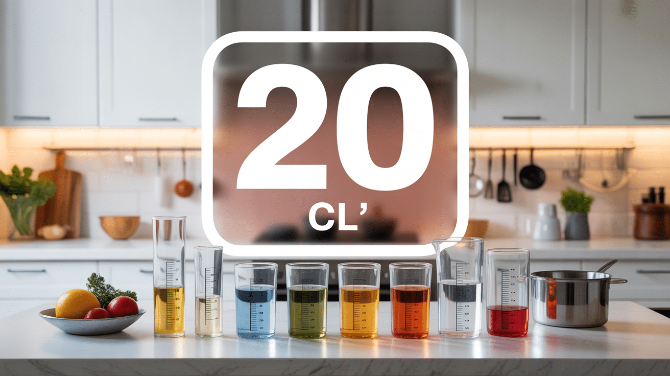 Vue cuisine avec ustensiles pour 20 cl