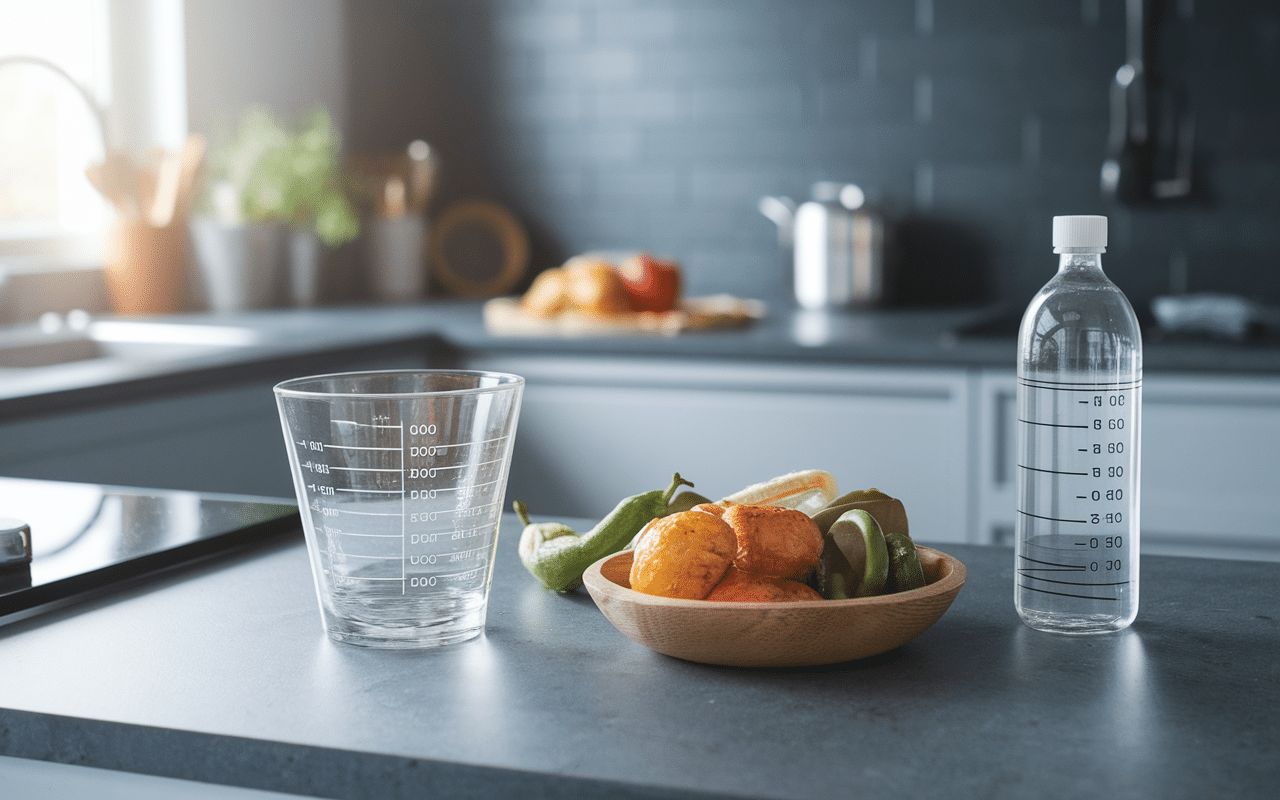 Verre doseur et cuillères pour 20 cl