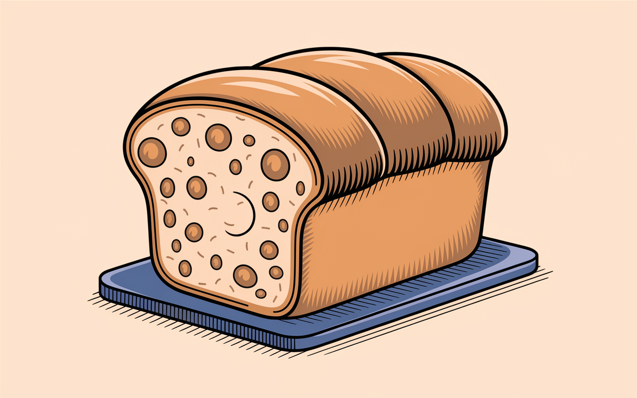 Schéma pâte à brioche avec bulles de gaz carbonique dégazées