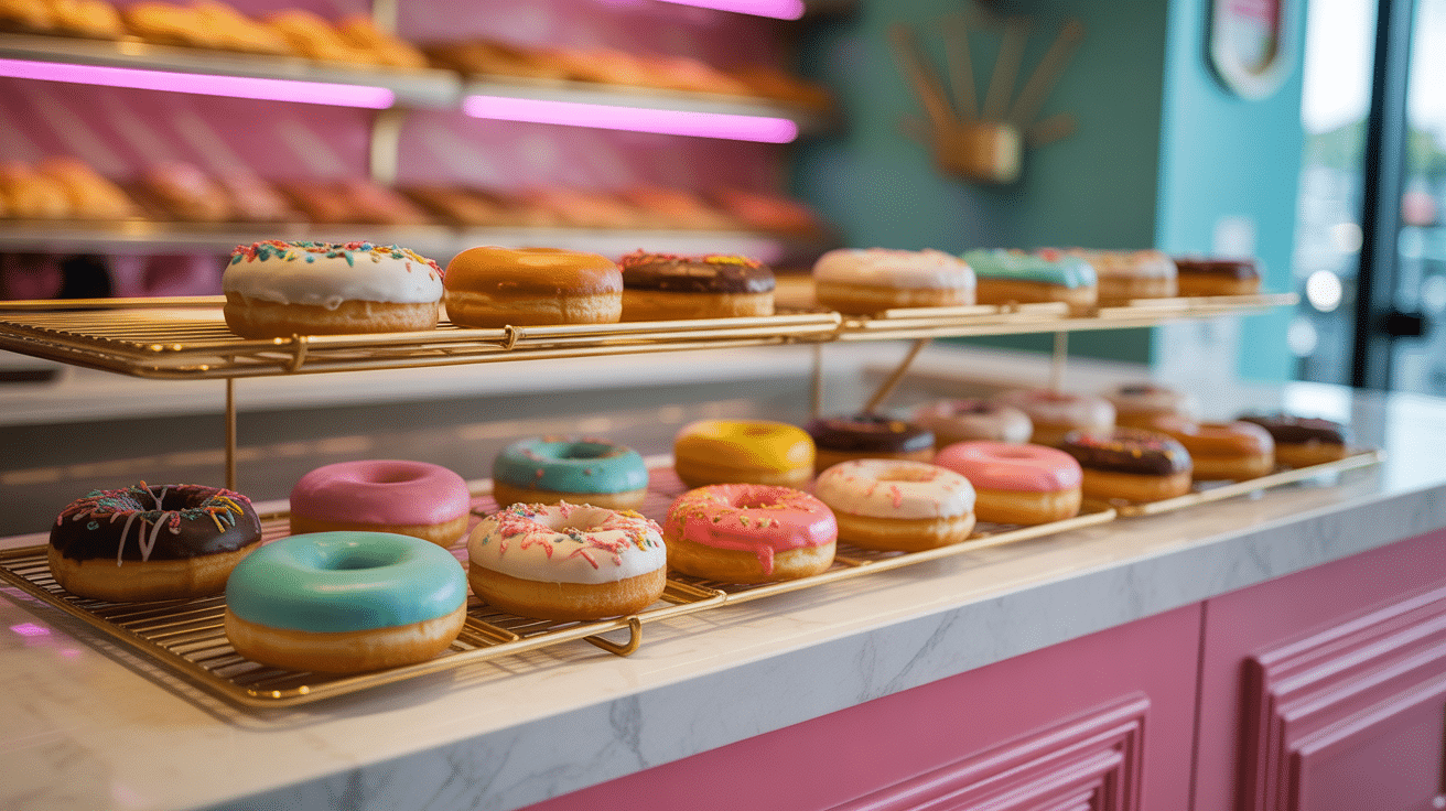 dreams donuts carte vitrine festive