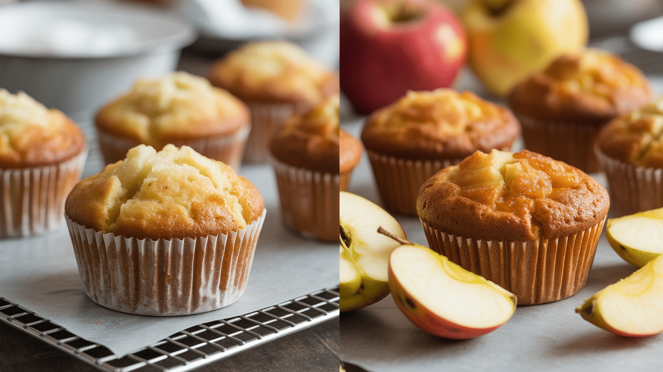 Comparaison muffins a la compote de pommes et recettes classiques