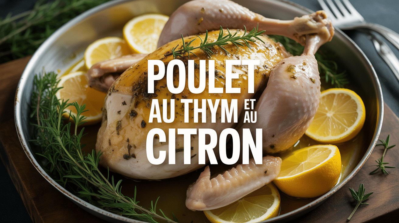 Plat poulet au thym et au citron doré en cuisine méditerranéenne