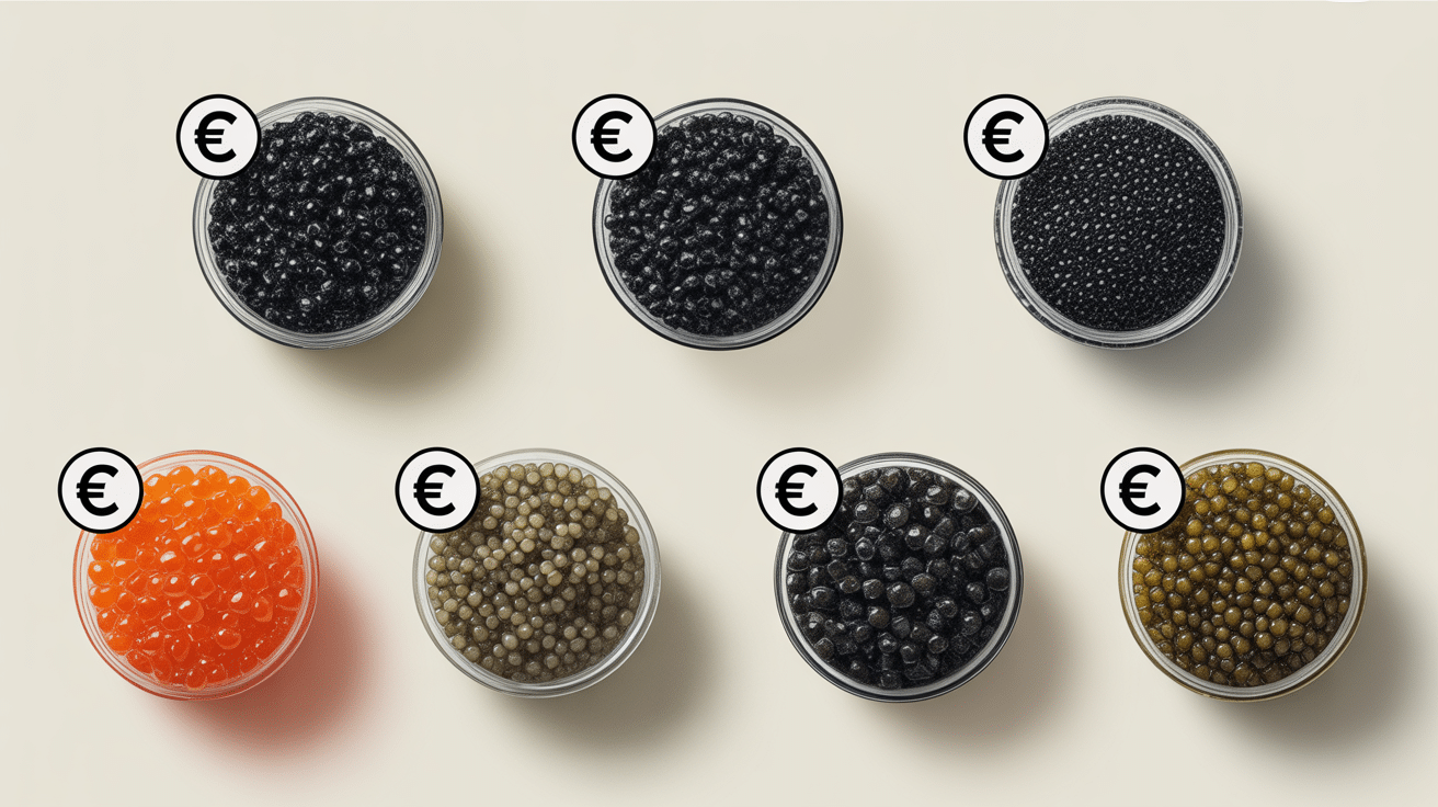comparatif varietes prix du caviar au kilo