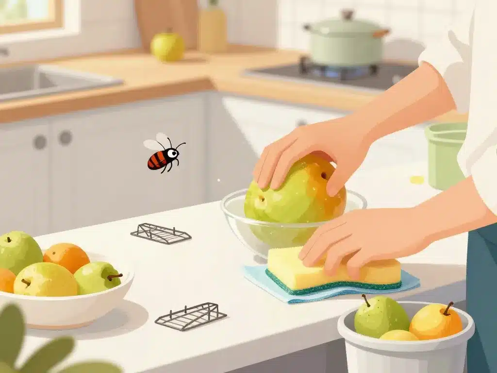 se débarrasser moucheron cuisine nettoyage piège