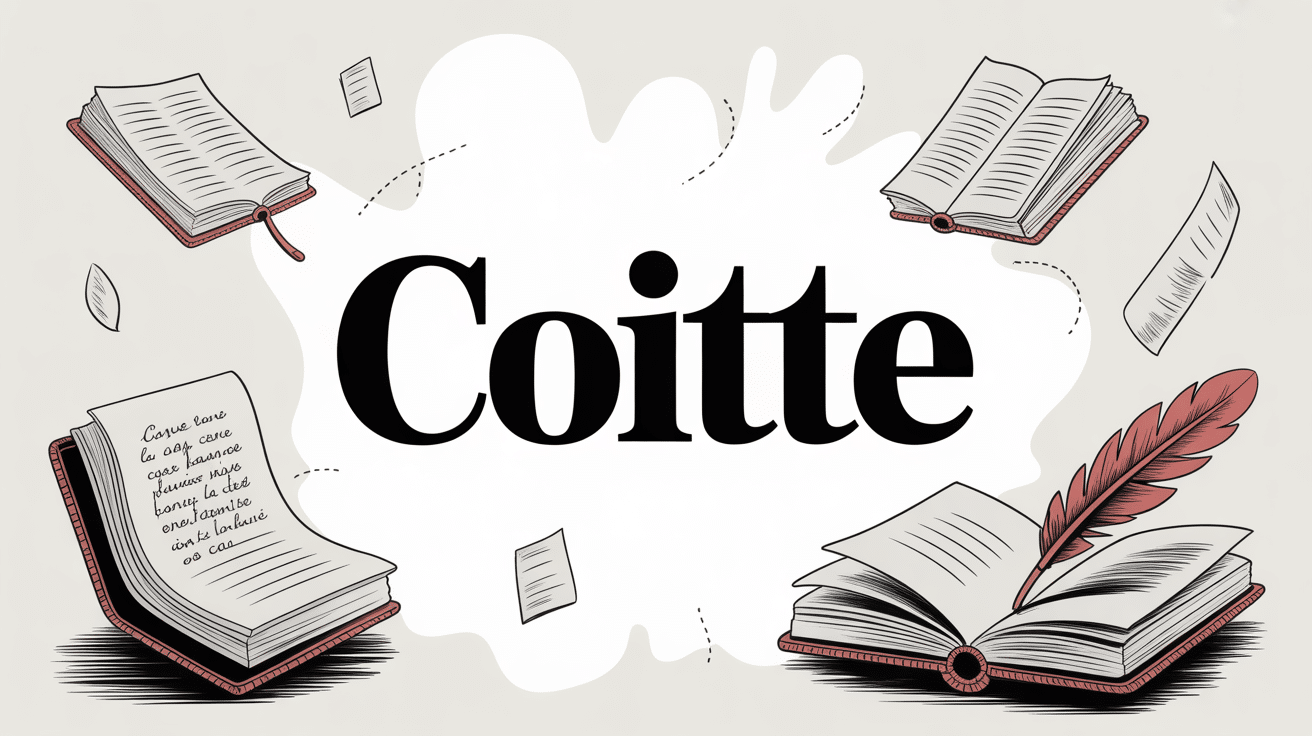 Illustration seo du mot coitte langue française manuscrit