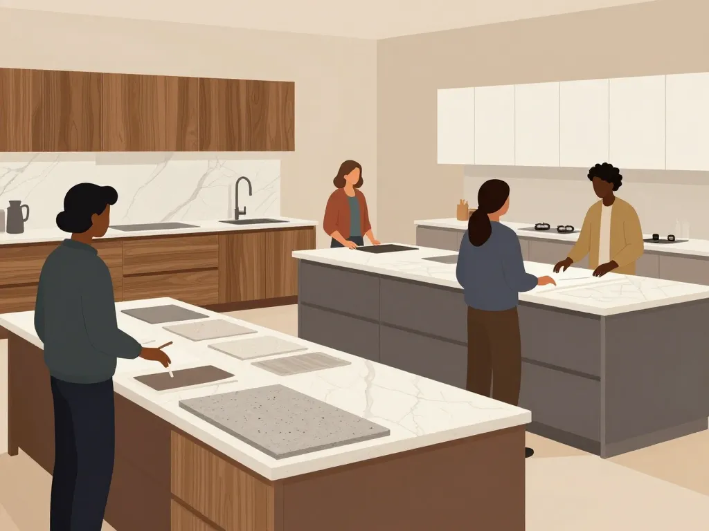 stratifié plan de travail échantillons déco showroom