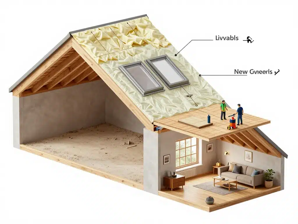amenagement combles avant apres étapes travaux et isolation