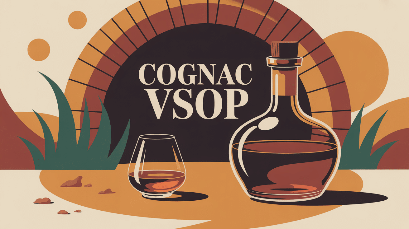 image stylisée cognac vsop bouteille verre