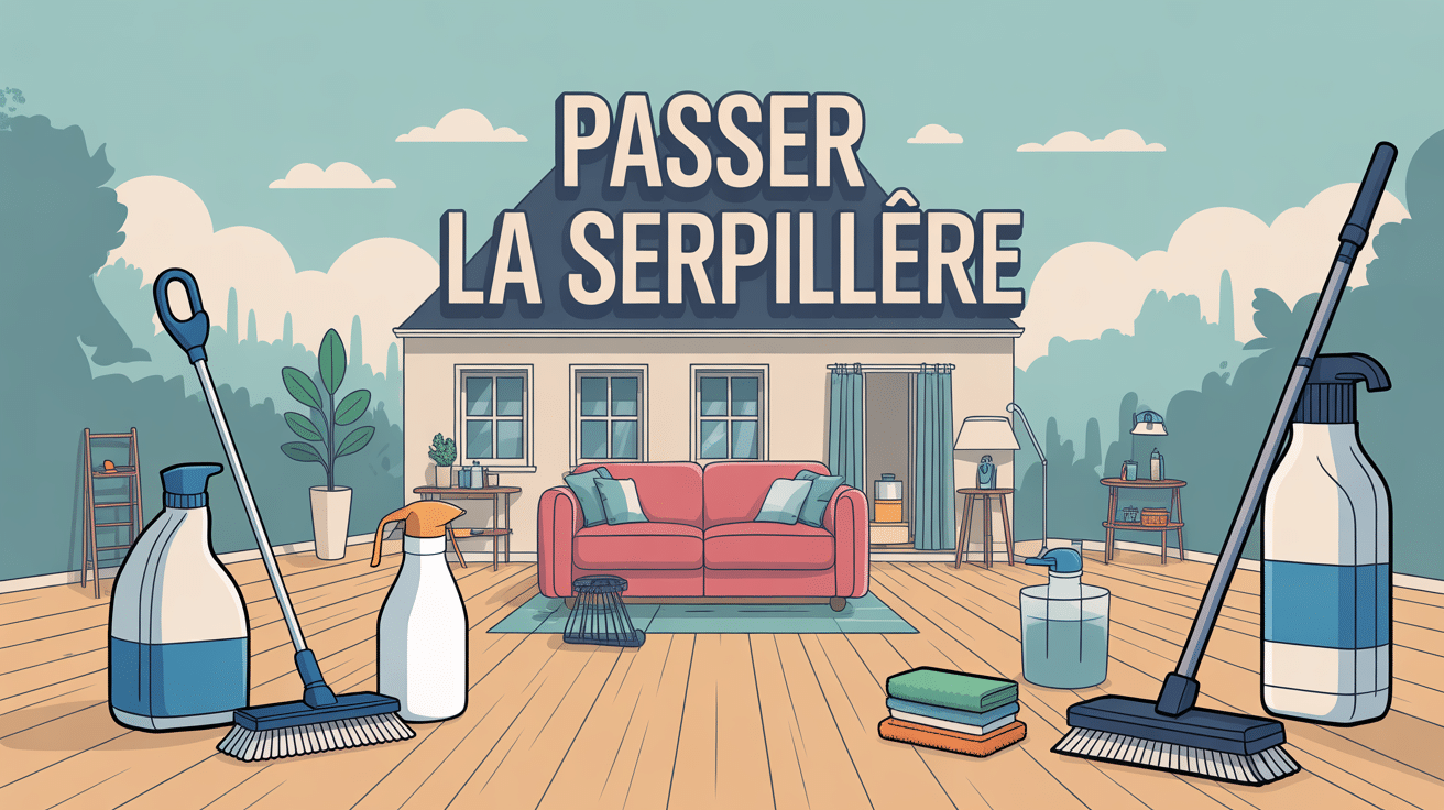 passer la serpillère illustration maison sol propre