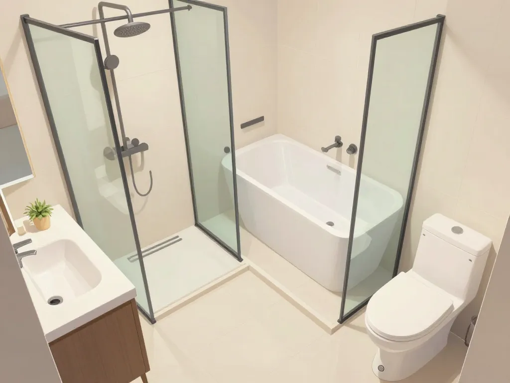 illustration disposition optimale plan pour salle de bain moderne